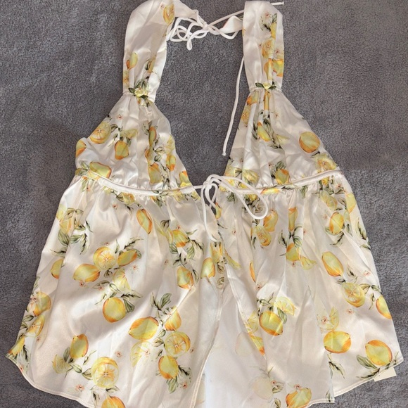 For Love & Lemons Lemons Cassandra Halter Tank Top - Picture 3 of 3